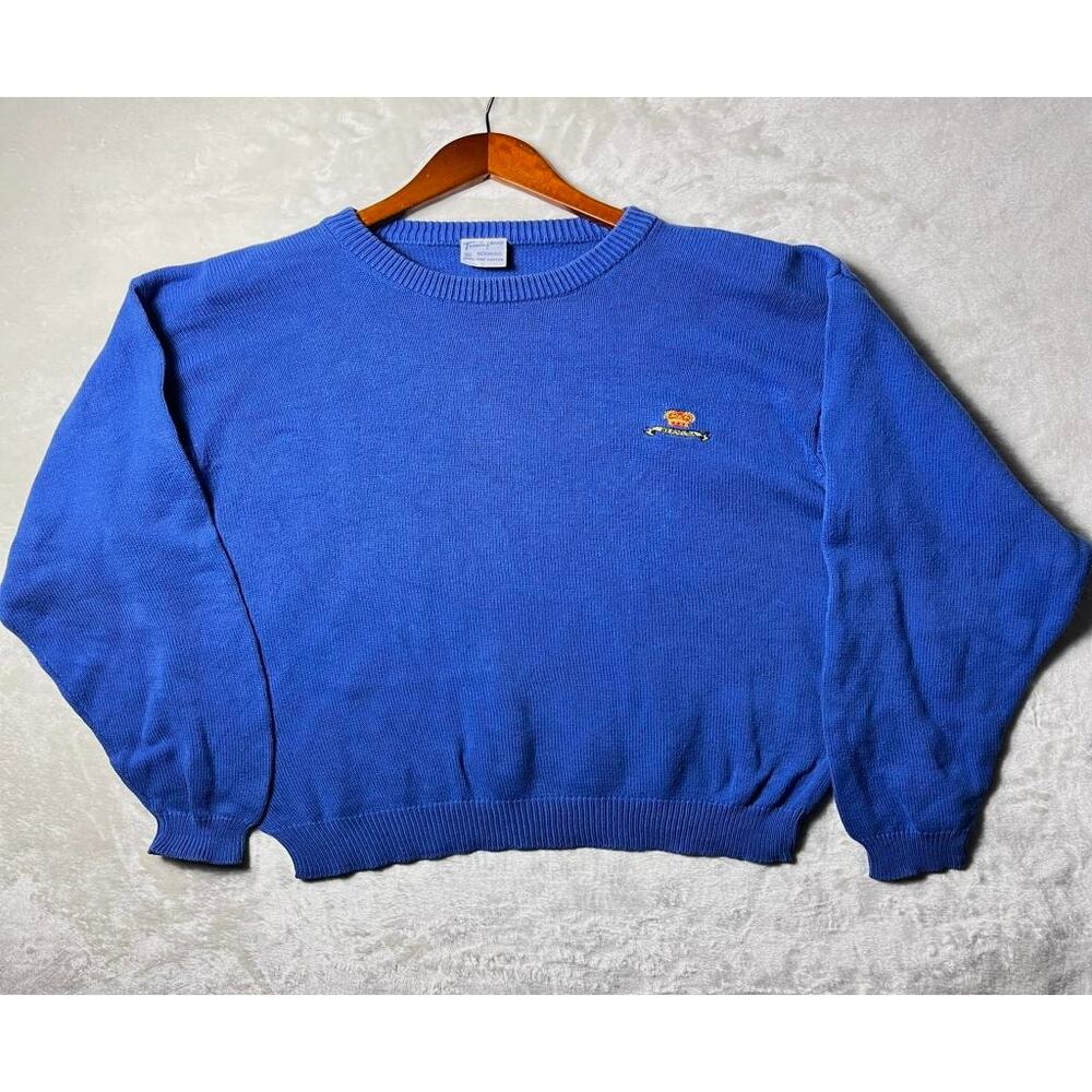 VTG Trimingham's Bermuda Crested Crewneck Sweater Men's XL Light Blue Jumper